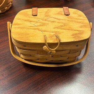 Longaberger Handwoven Basket in Honey Oak Finish